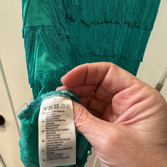 H&M Green Fringe Dress re o - Picture 4 of 7